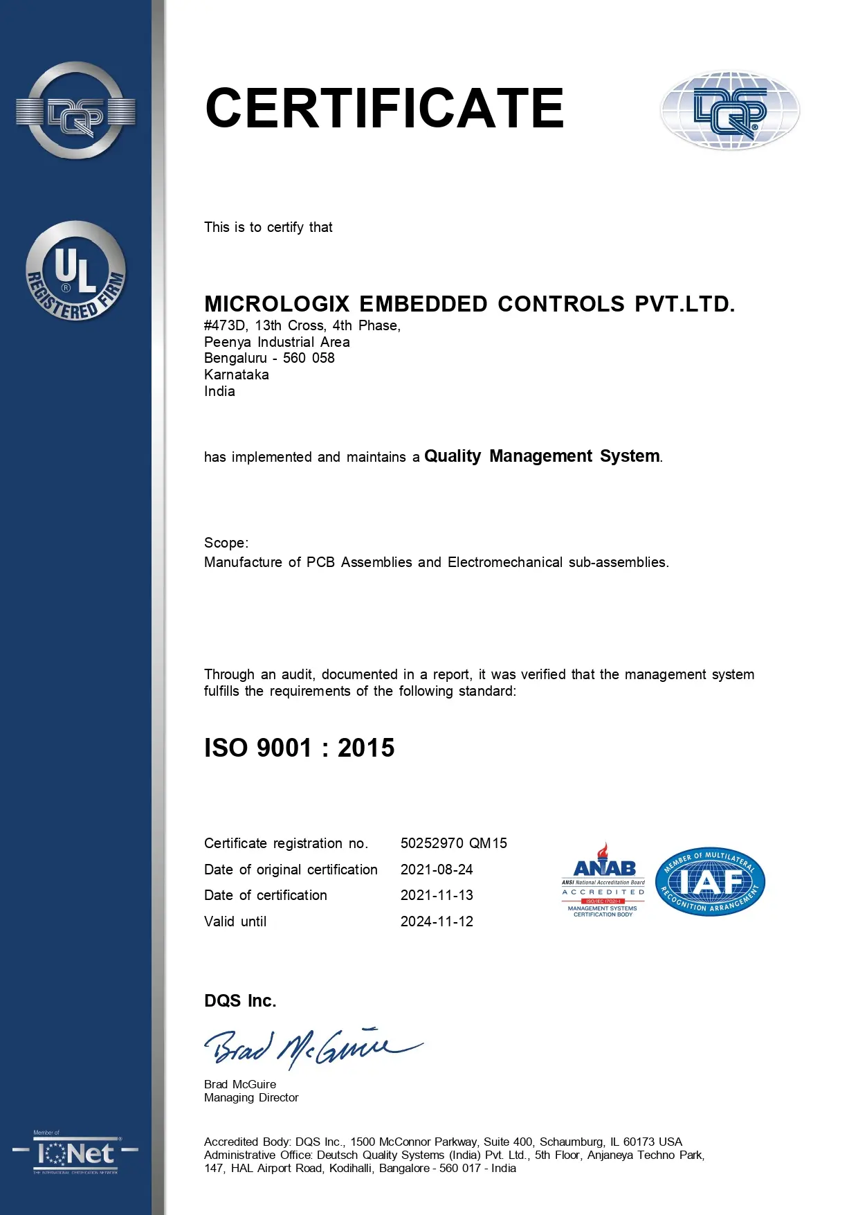 Certification AS9100
