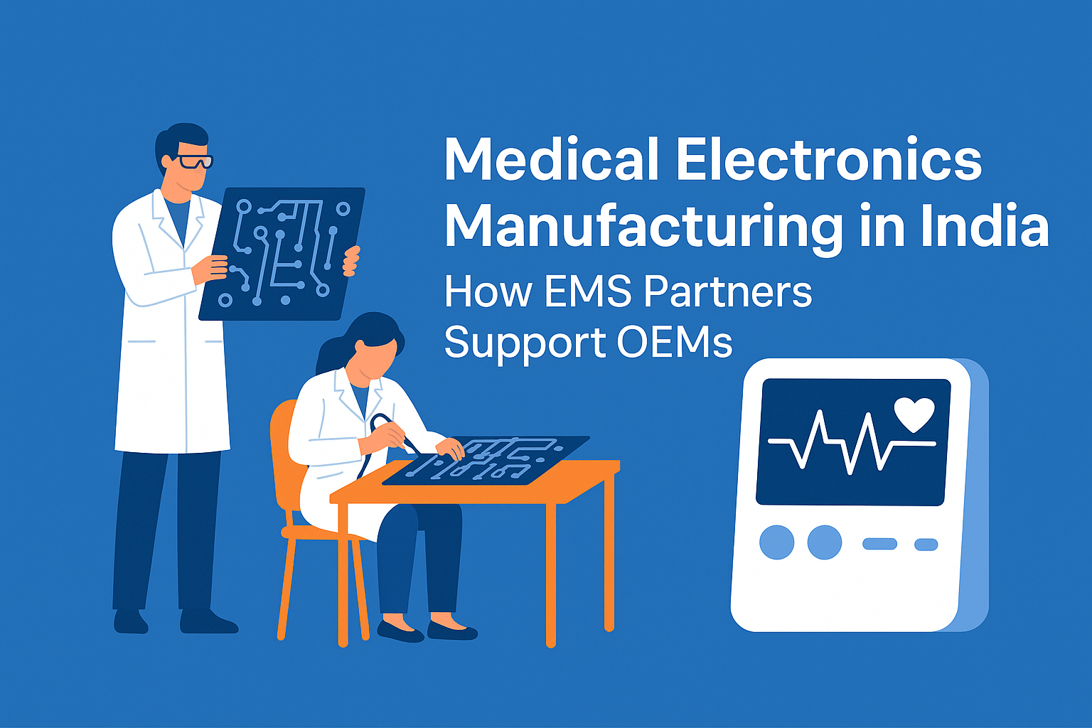 Medical electronics manufacturing in India with EMS partners supporting OEMs through design, assembly, and production services.